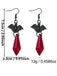 Rote Gothic Ohrringe mit Kristall und Fledermaus