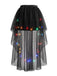 80er Mesh-Tutu-Rock mit LED-Licht und High-Low-Saum