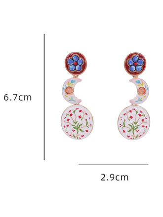 Vintage Boho Ohrhänger mit Blumen und Mehrlagig