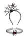 Gothic Halloween-Set aus Spinnennetz-Haarreif und Mesh-Choker