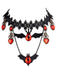 Rote Gothic Halskette mit Fledermaus und Bluttropfen