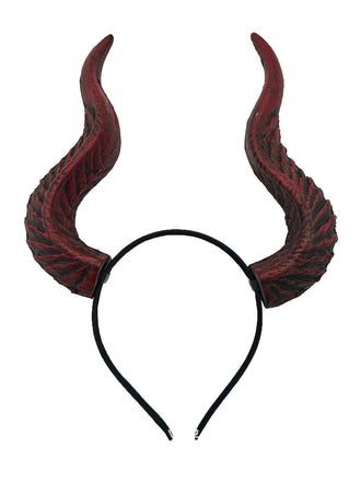 Schwarzes Halloween Haarband mit Hexenhörnern