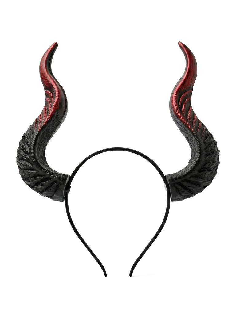 Schwarzes Halloween Haarband mit Hexenhörnern