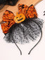 Oranger Halloween-Tüll-Haarreif mit Spinnennetz-Schleife und Kürbis