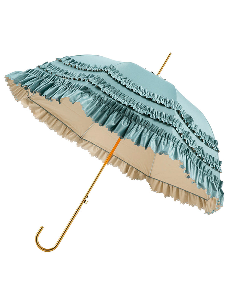Prinzessinnen-Regenschirm mit Metallgriff und Rüschen