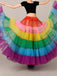 Regenbogen 50er Rock mit gestuft und Tüll