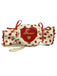 Rote Umhängetasche in Bonbonform mit Herzmotiv und Polka-Dots