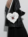 Gothic Fledermaus-Schultertasche mit Strassspinne und Spinnennetz