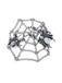 Brosche mit Strass und Spinnennetz
