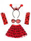 Rotes & Schwarzes Marienkäfer-Accessoire-Set mit Polka-Dots