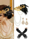 20er Gatsby Accessoire-Set mit Federn, Quasten und Perlen