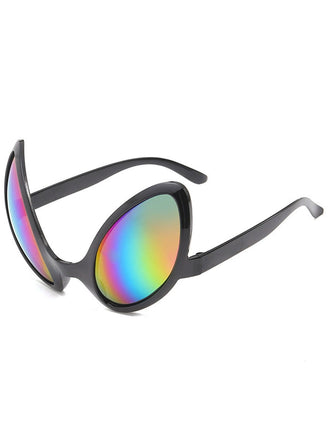 Space-Age Alien-Partybrille mit Regenbogen-Spiegelgläsern