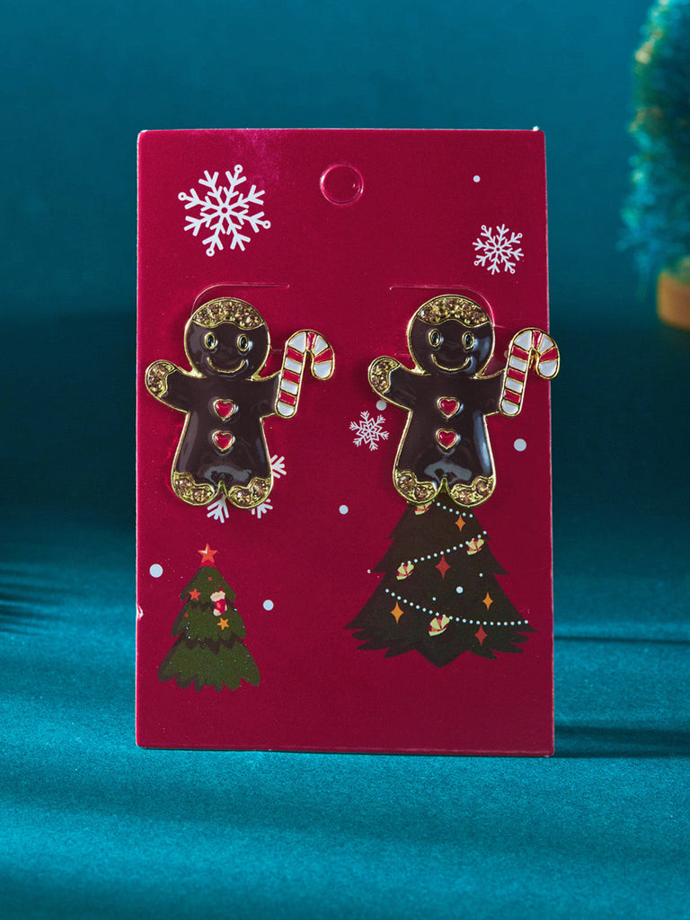 Weihnachts-Ohrringe mit Lebkuchenmann und Zuckerstange