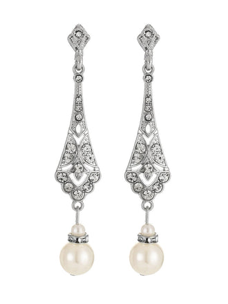 Vintage Ohrhänger mit Perlen und Strass