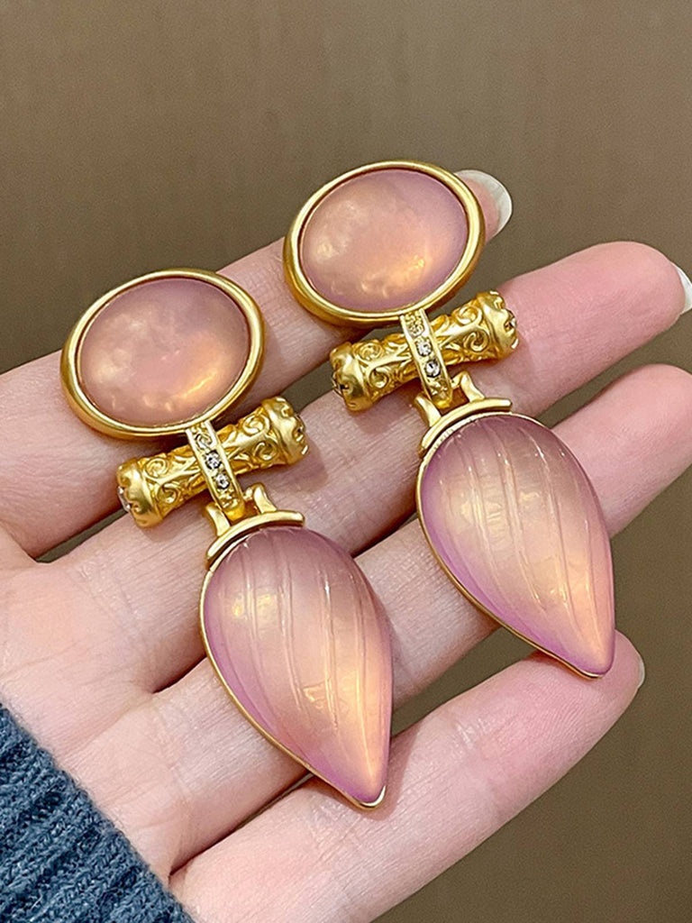 Rose Gold Vintage Wassertropfen Streifenohrringe