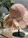 Vintage Gestrickt Spitzenkrempe Strand Sonnen Hut