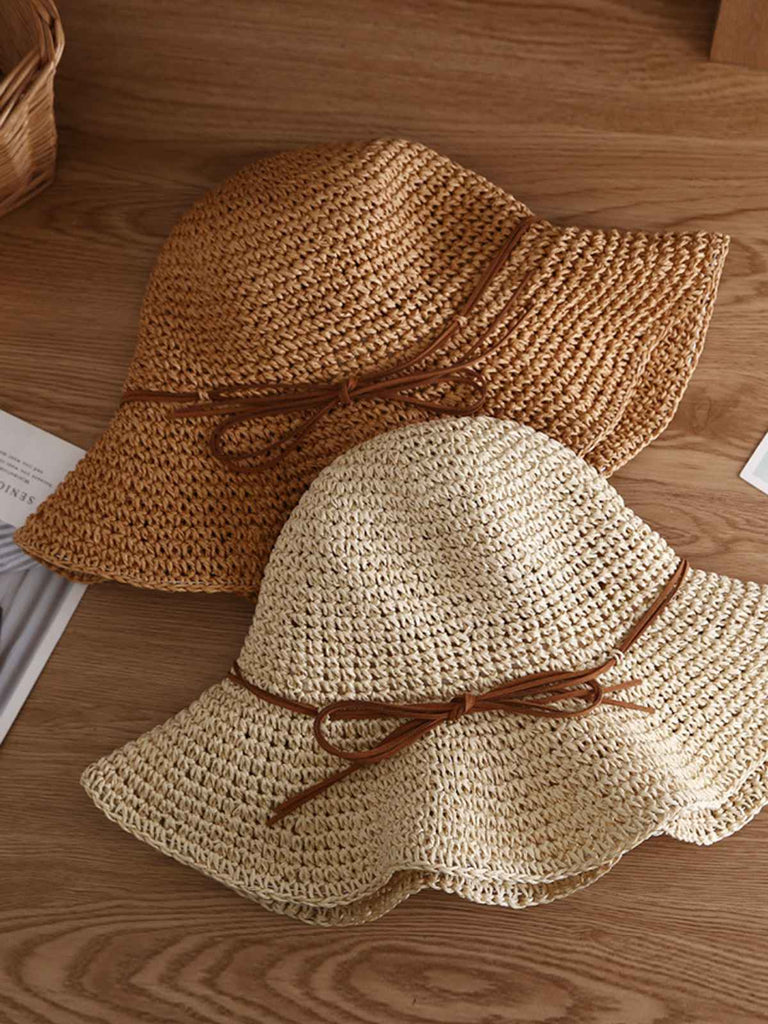 Vintage Schleife Breite Krempe Sonnenhut