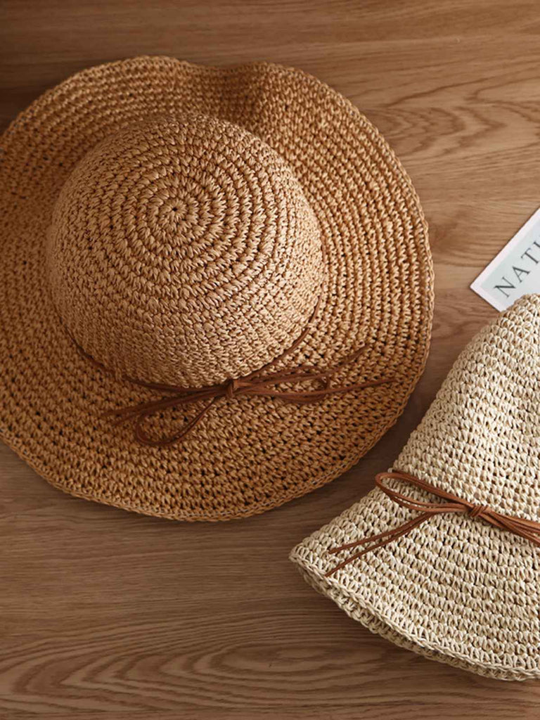 Vintage Schleife Breite Krempe Sonnenhut