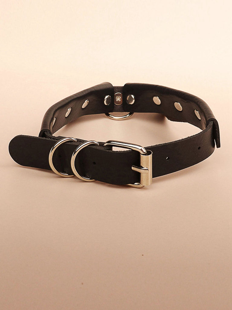 Halloween Gothic Kunstleder Kragen Choker Halskette