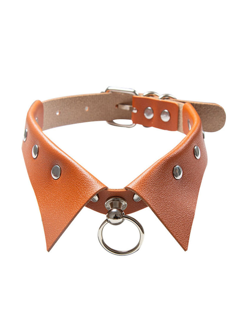 Halloween Gothic Kunstleder Kragen Choker Halskette