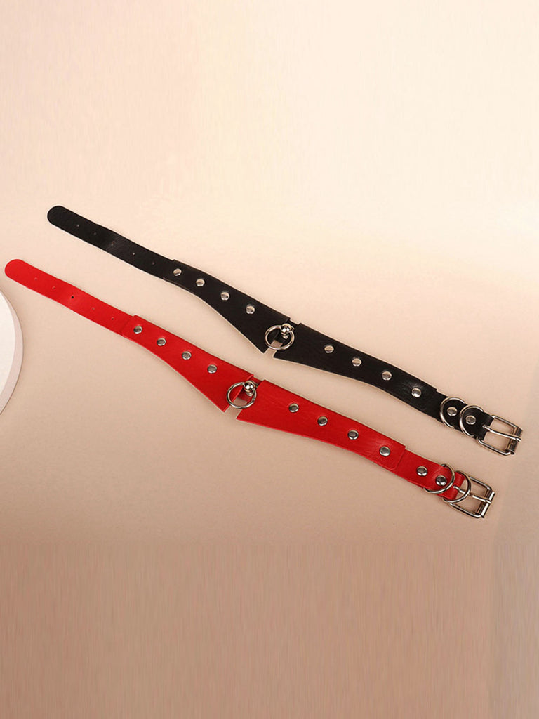 Halloween Gothic Kunstleder Kragen Choker Halskette