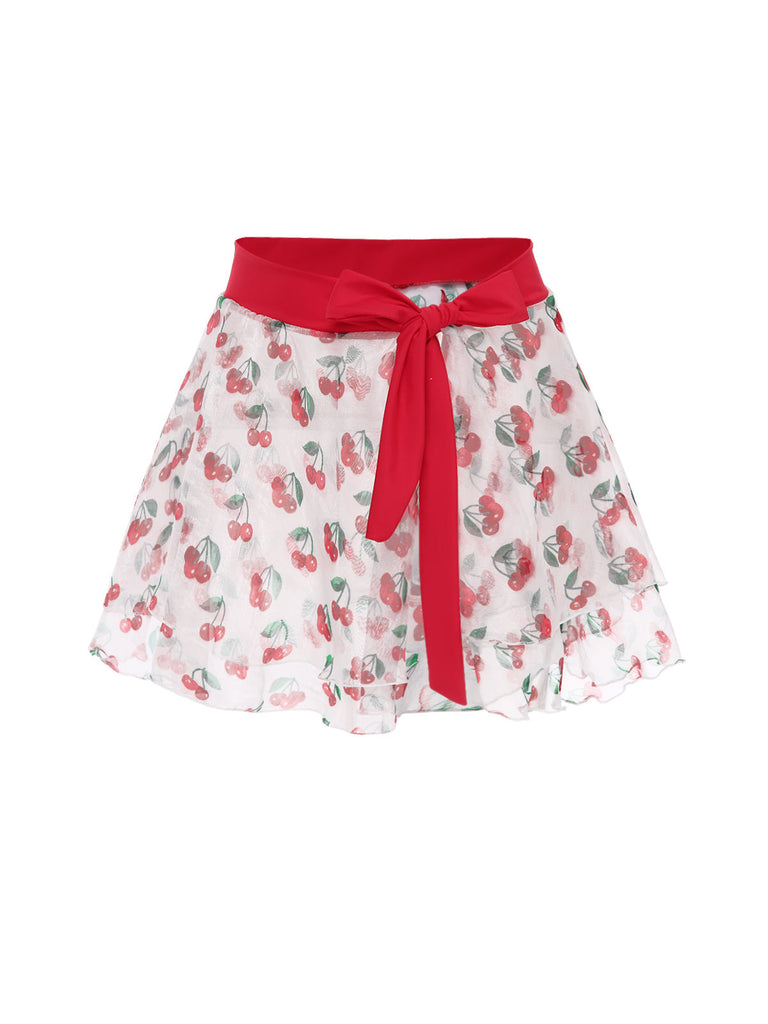 Rot 1950er Kirsche Taille-Binden Cover Up