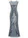 1920ER PAILLETTEN ART DECO MAXIKLEID