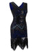 Dunkel Grün 1920ER PAILLETTEN GROß KLEID