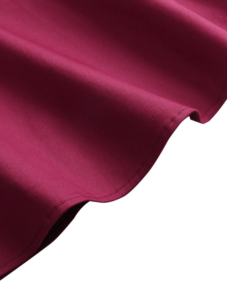 Schwarz 1950er Solide Schulterfrei Swing Kleid