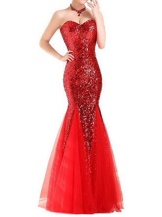 Rot 1930er Vintage Pailletten Trägerlos Kleid