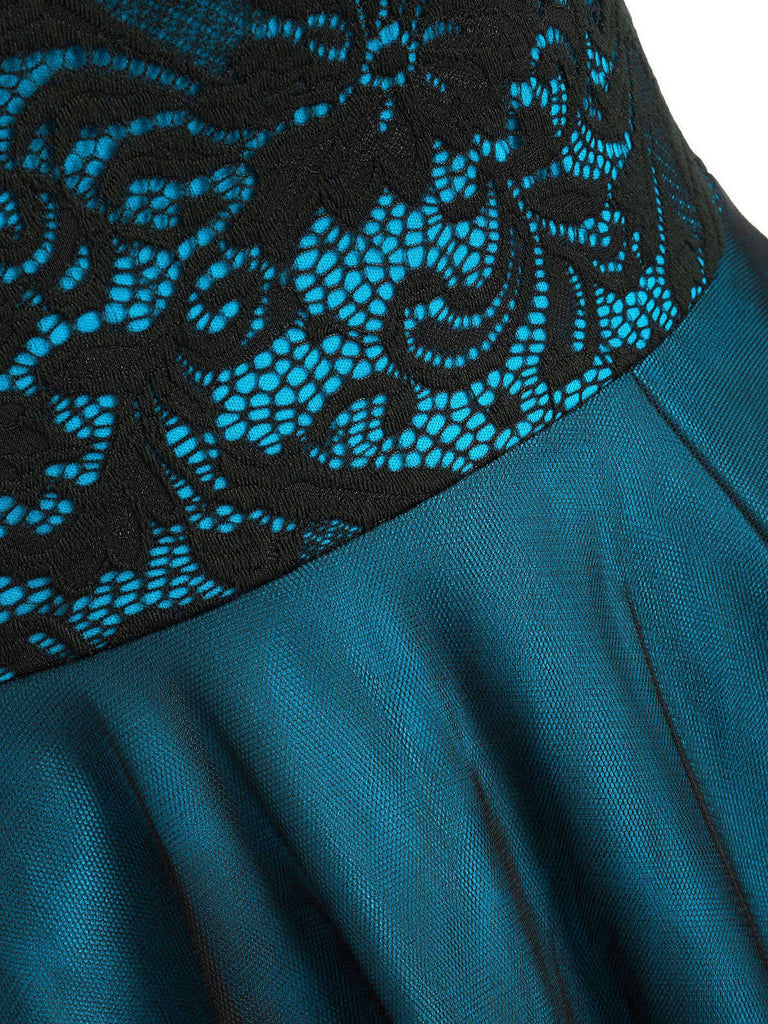 Weinrot 1950ER SCHULTERFREI SPITZE SWING BLUMEN KLEID