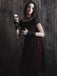 Weinrot 1950ER SCHULTERFREI SPITZE SWING BLUMEN KLEID