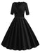 Schwarz 1950ER HOHE TAILLE V-AUSSCHNITT SWING KLEID