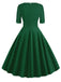 Schwarz 1950ER HOHE TAILLE V-AUSSCHNITT SWING KLEID