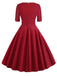Schwarz 1950ER HOHE TAILLE V-AUSSCHNITT SWING KLEID