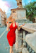 ROT VINTAGE NECKHOLDER BOW PENCIL KLEID