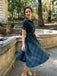 GRÜN 1950ER PLAID KURAZARM SWING KLEID