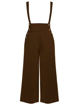 Braun Hose Mit Weitem Bein Und Hoher Taille