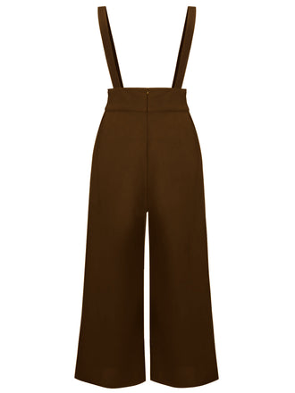Braun Hose Mit Weitem Bein Und Hoher Taille