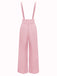 Rosa 1930er Solide Weites Bein Gurt Hosen