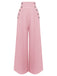 Rosa 1930er Solide Weites Bein Gurt Hosen