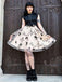 50er Kleid mit Schmetterlings und Patchwork in Schwarz