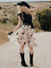 50er Kleid mit Schmetterlings und Patchwork in Schwarz