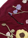 WEINROT PATCHWORK JUMPSUIT MIT BLUMEN-3D-RIEMEN