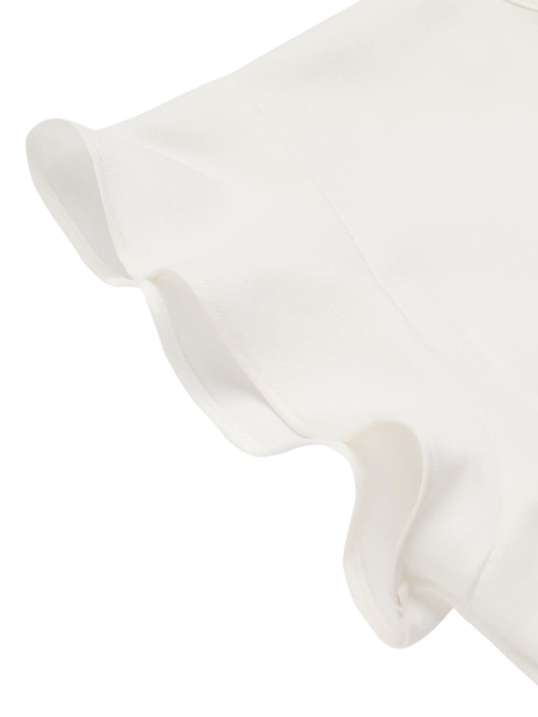 1950ER WEISS&GRAU SCHNÜRUNG SWING KLEID