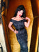 Schwarz 1960er Halloween schulterfreies Spinnennetz Kleid