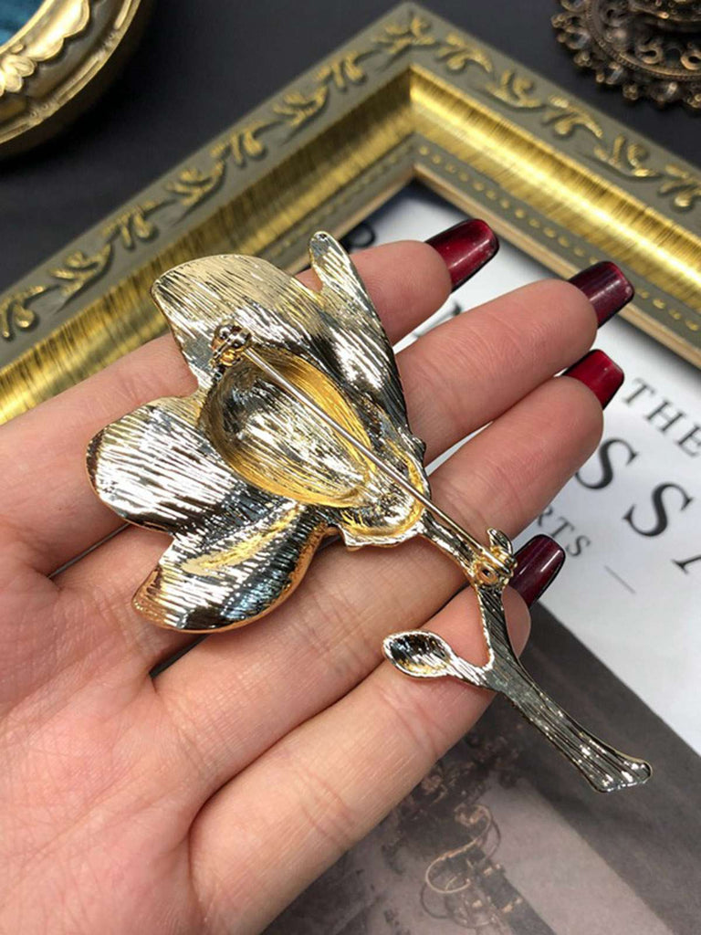 Emaille 3D Magnolie Blumen Brosche