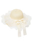 Beige Vintage Spitze Schleife Transparent Rüschen Sonnenhut