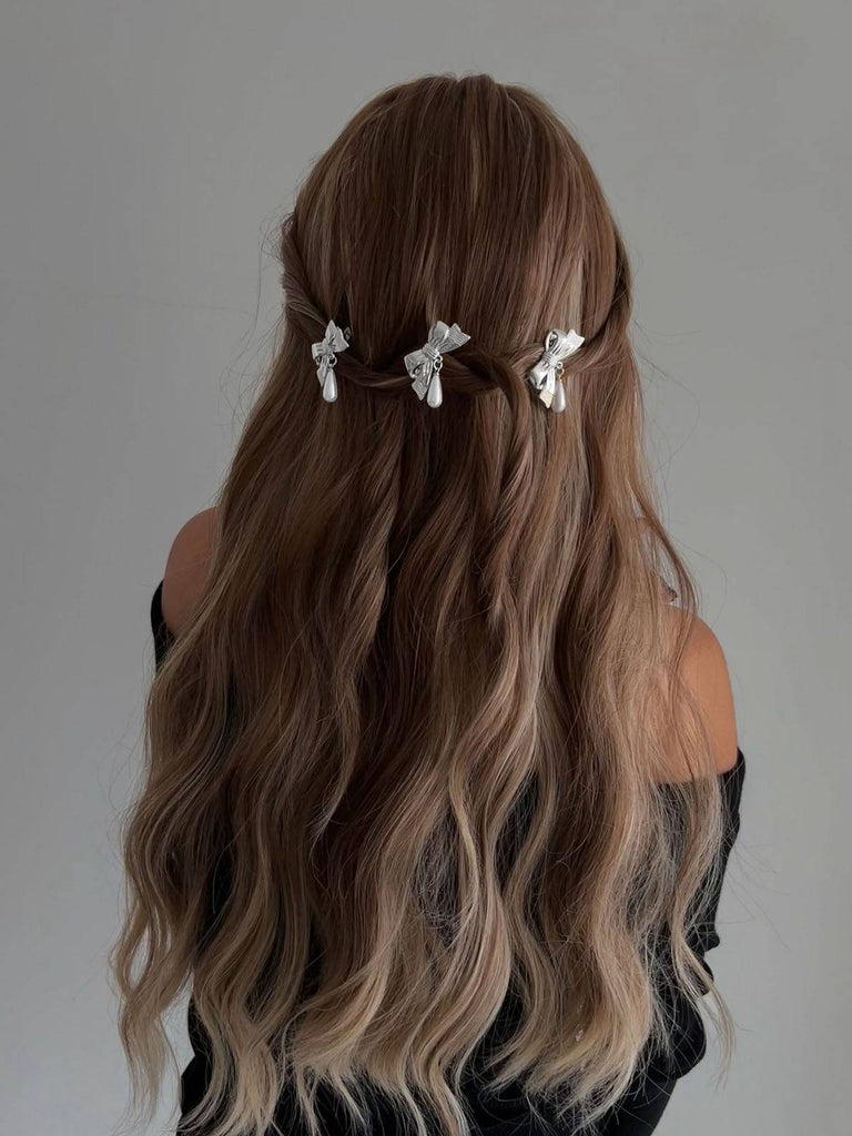 3D Bogen Perle Tropfen Haarspange