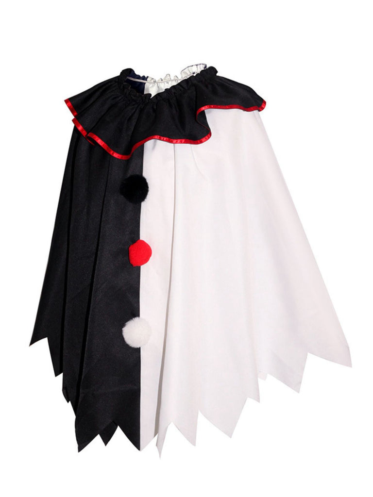 Schwarz & Weiß 1950er Halloween Horror Clown Cosplay Cape